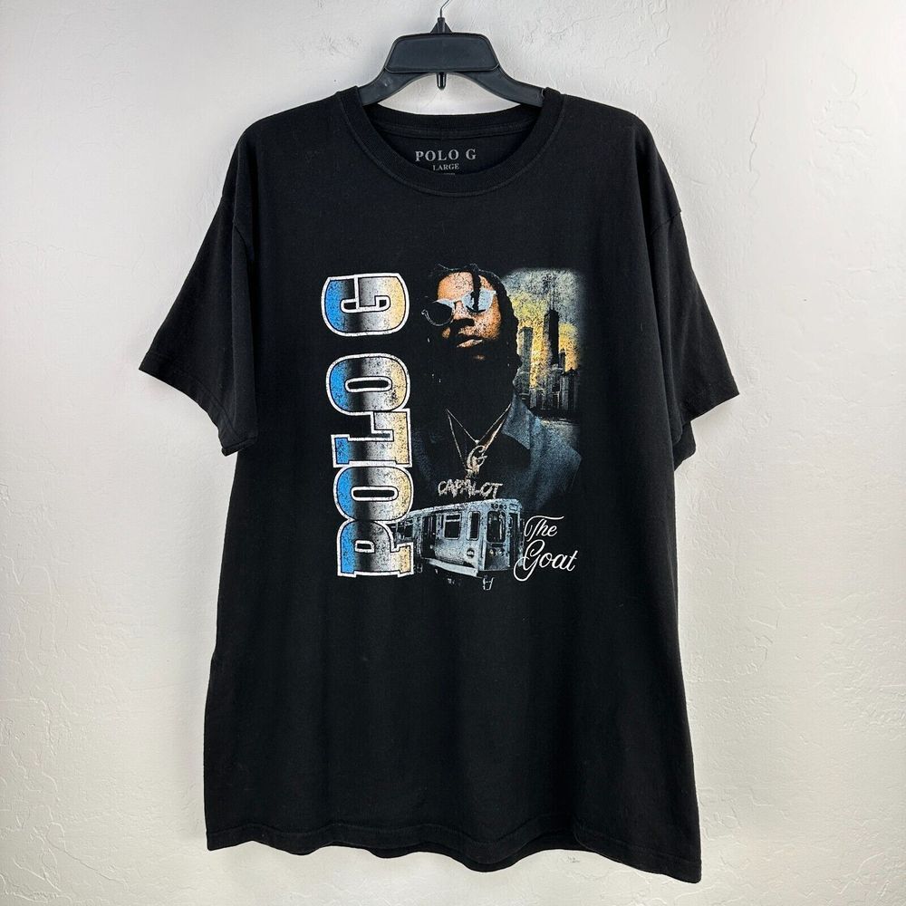 Polo G‎ Tshirt Mens Large Black Cotton The Goat Graphic Print Short Sleeve Tee